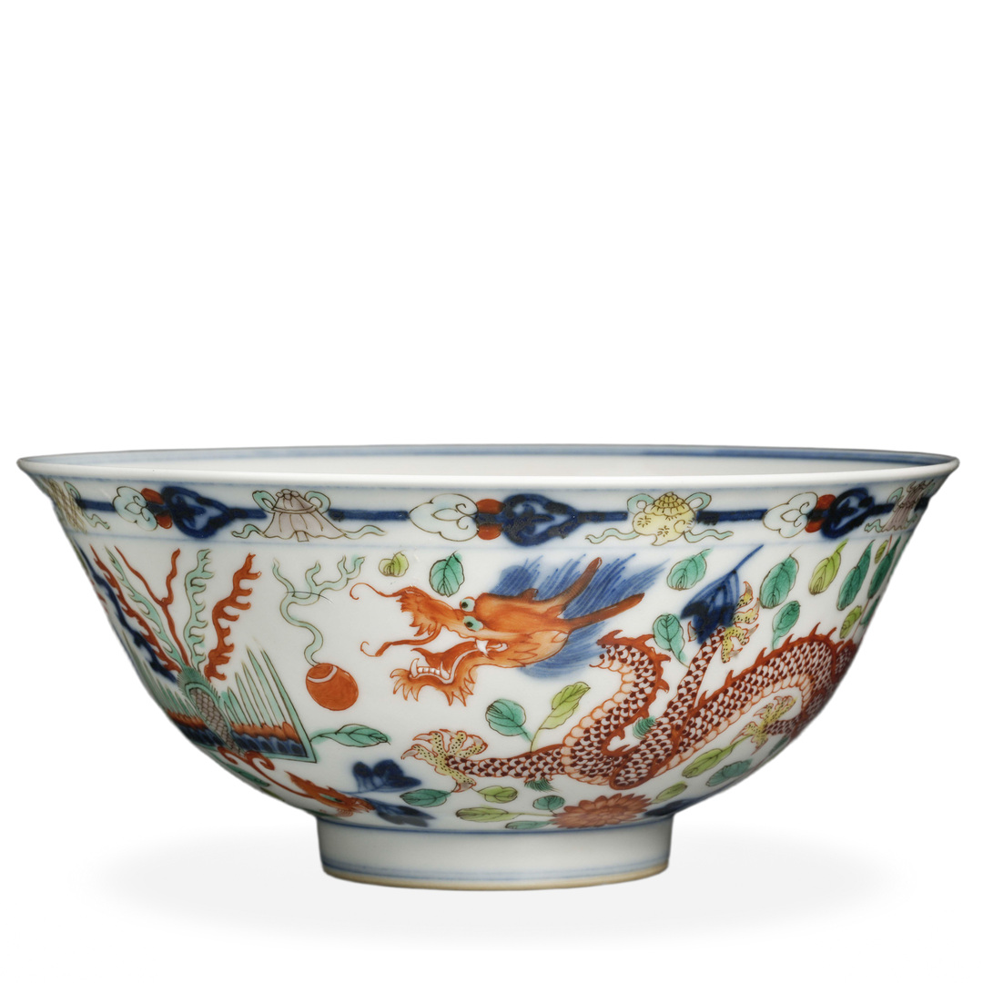 Five-Color Enamel Dragon Bowl